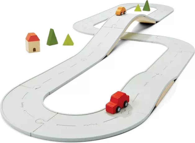 PlanToys dvipusis kelio ir bėgių rinkinys