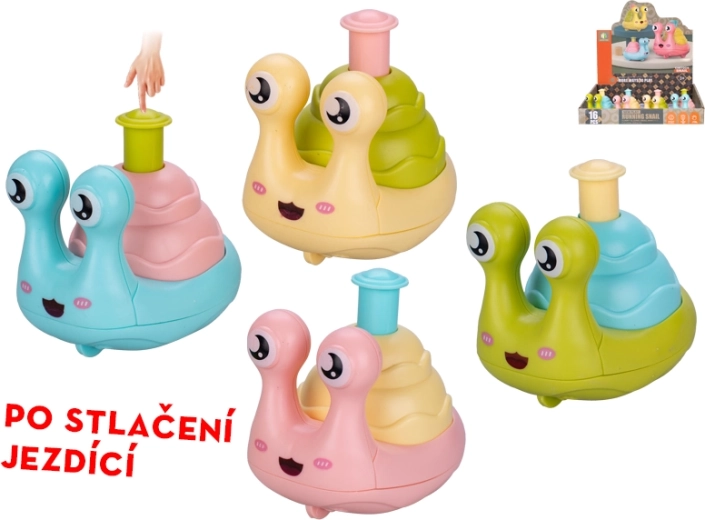 Paspaudžiamas važiuojantis sraigiukas 7 cm – smagus žaislas vaikams nuo 3 metų
