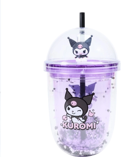 Kuromi boba tumbler with straw