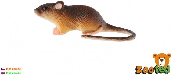 Plastikinė naminės pelės figūrėlė 7 cm maišelyje