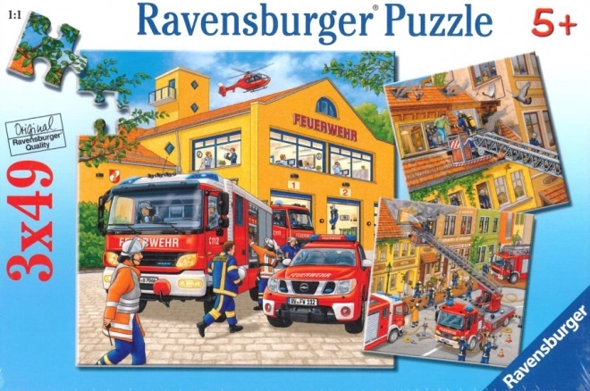 Dėlionė RAVENSBURGER Ugniagesiai 3×49 dalių