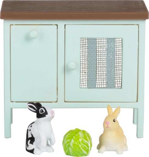 Lundby rabbits with a hutch for a dollhouse