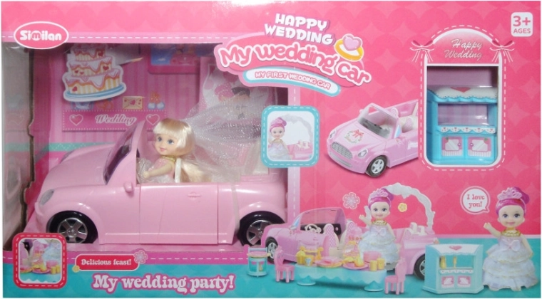 Car with a doll and wedding accessories - 1 piece