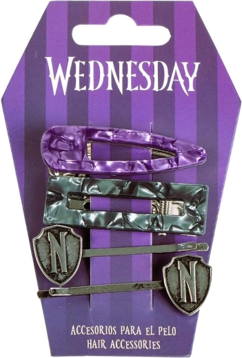 Wednesday Hair Clips & Barrettes Set - 1 piece