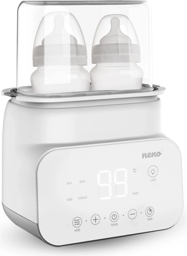 Sterilization of up to two bottles in 10 minutes