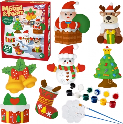 Woopie creative set of plaster casts and paints – Christmas DIY figurines to color