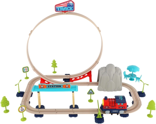 Track with bridge and station