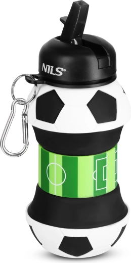 NILS Camp sulankstomas silikoninis buteliukas vaikams 550 ml futbolas