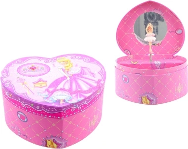 Širdies formos muzikinė papuošalų dėžutė – princesė