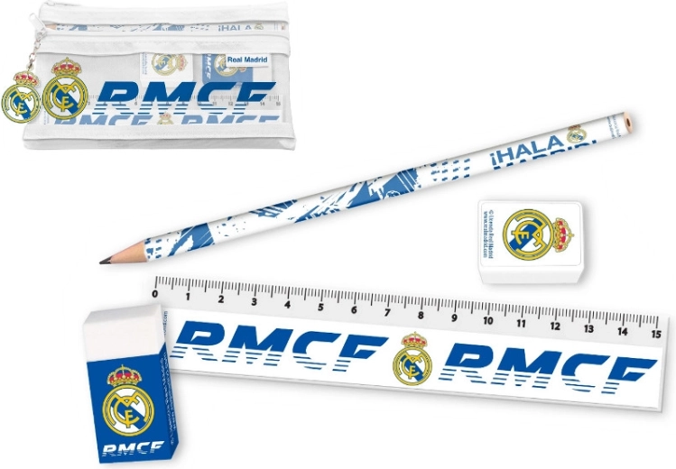 Raštinės reikmenų rinkinys dėkle Real Madrid (5 dalys)