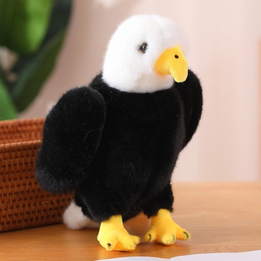 Plush Eagle 25 cm – black-and-white cuddly toy