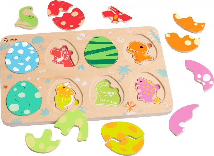 Classic World wooden multilayer puzzle Jurassic Eggs