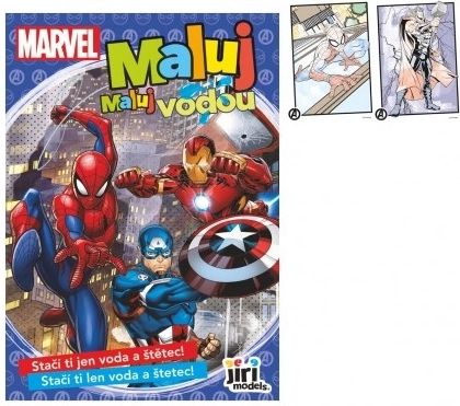 Spalvinimo knygelė „Dažyk vandeniu“ A5 MARVEL 15 × 21 cm