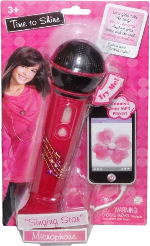 Pink kids’ microphone with lights and music