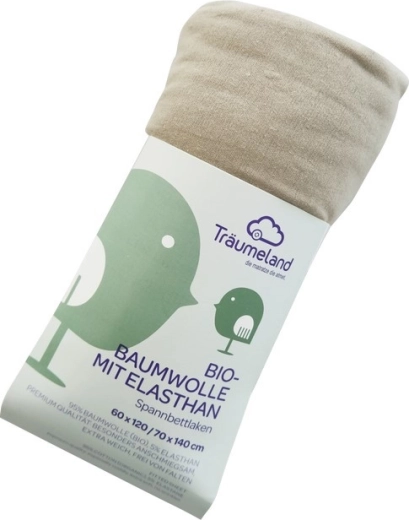 Träumeland organic cotton fitted sheet with elastane for playpen 100 × 100 cm anthracite