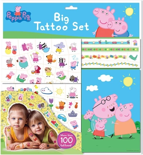 Didelis tatuiruočių rinkinys „Kiaulytė Pepa“