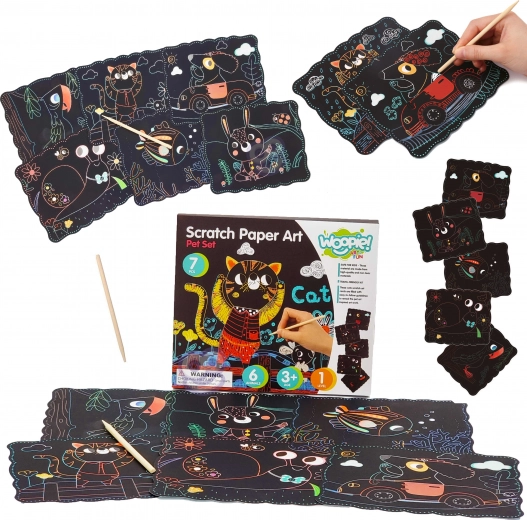 Woopie Art&Fun kūrybinis braižomųjų paveikslėlių rinkinys vaikams, 7 dalys