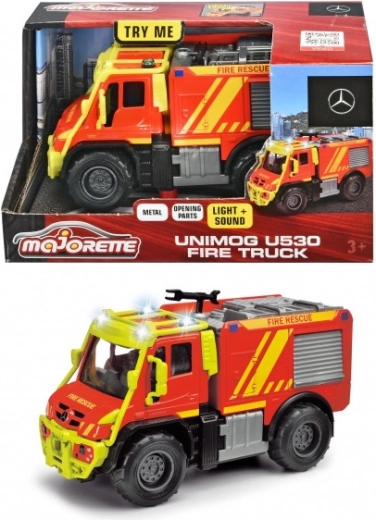 Gaisrinės automobilis MERCEDES-BENZ UNIMOG U530 Majorette Grand Series 13 cm