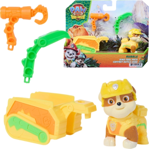 Spin Master „Letenėlės patrulis: Dino filmas“ – Rubble figūrėlė su priekaba ir įrankiais