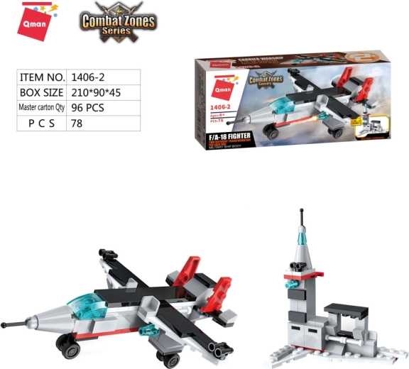 Qman Aircraft Carrier F/A-18 Fighter Jet 2-in-1