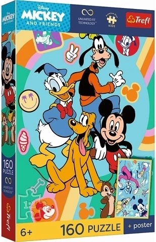 Trefl Premium Plus Kids dėlionė vaikams Mickey Mouse – peliuko valanda, 160 detalių