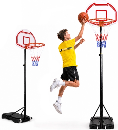MOVEPRO laisvai pastatomas krepšinio stovas su reguliuojamu aukščiu iki 210 cm