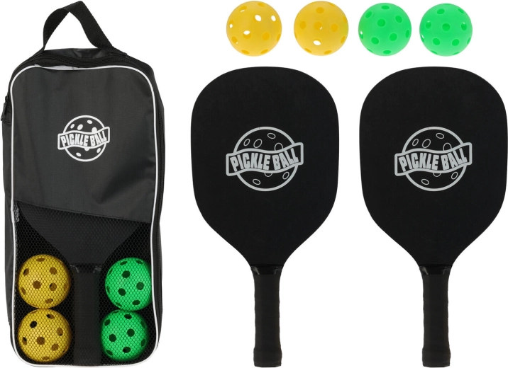 Pickleball rinkinys – 2 raketės ir 4 kamuoliukai