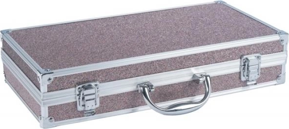 Large copper-look makeup case with mirror