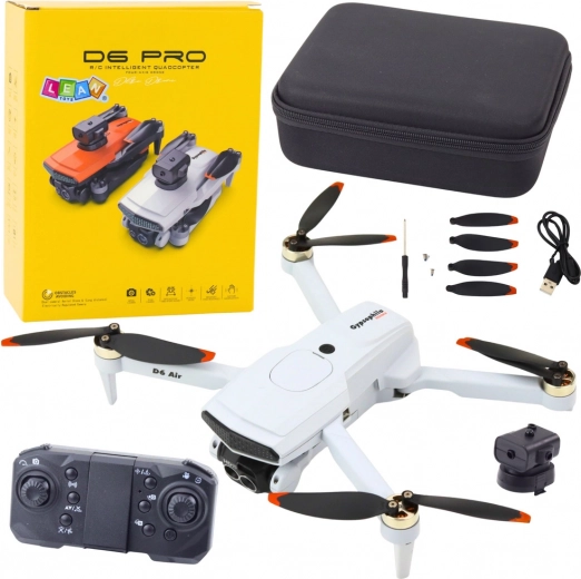 Dronas D6 Pro su kamera ir LED apšvietimu, valdomas programėle – Šviesiai pilka