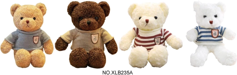 Plush brown teddy bear in a sweater