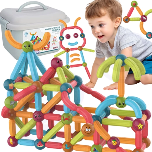 Woopie magnetic educational construction set, 128 pieces