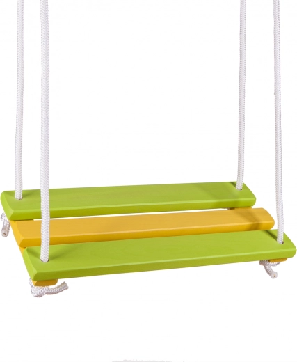 Wooden swing board, green-yellow, 46 × 19.5 cm
