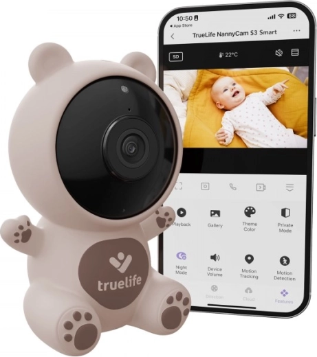 Išmanioji vaizdo auklė TrueLife NannyCam S3 Smart su Full HD ir naktiniu matymu