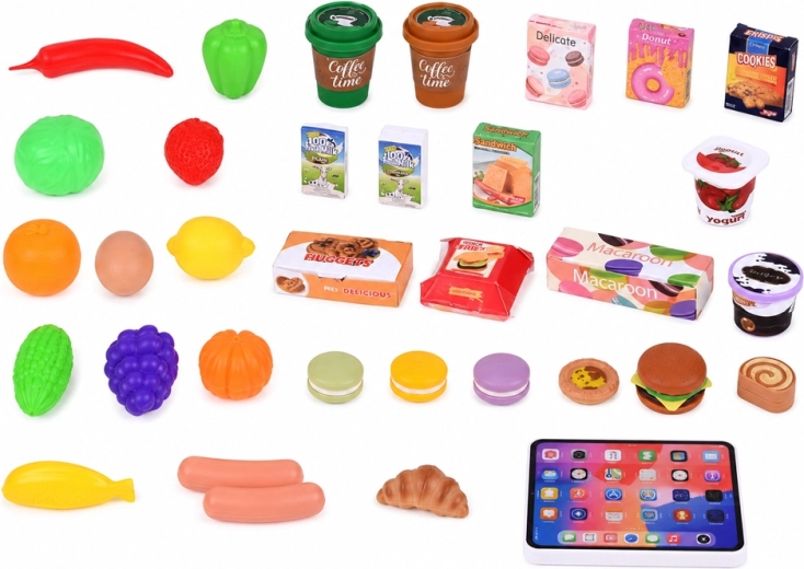 Gausus maisto produktų rinkinys žaidimui parduotuvę