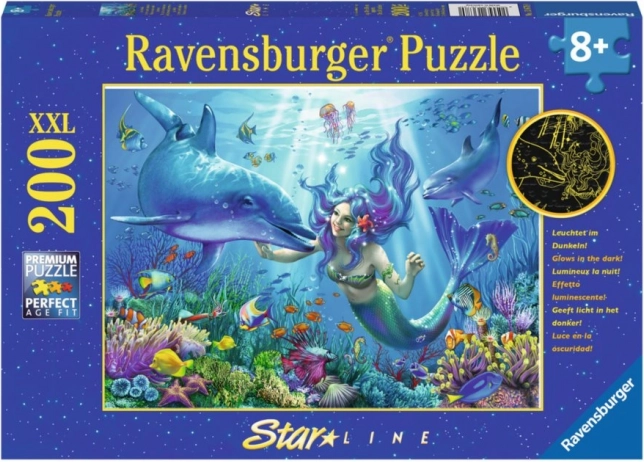 Šviečianti dėlionė „Povandeninis rojus“ XXL, 200 dalių, RAVENSBURGER