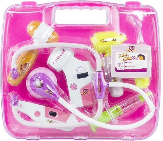 Children's Medical Set in a Briefcase with Pink Stethoscope