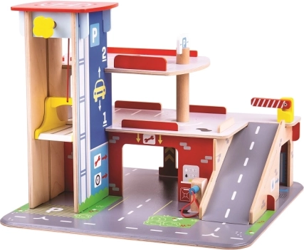 Bigjigs Toys Garage with Parking Lot
