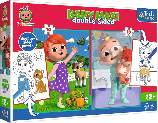 Double-sided Puzzles COCOMELON – Friends, TREFL Baby Maxi 2×10 pieces