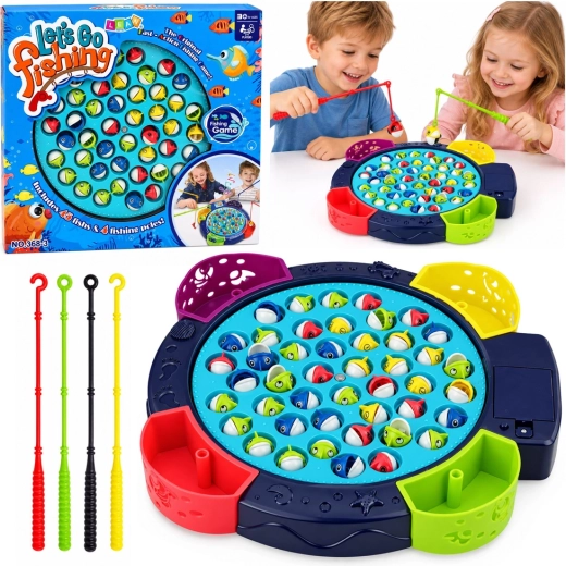 Interactive Battery-Powered Fishing Game - Blue