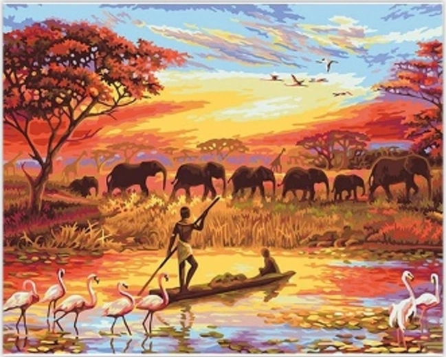 Norimpex Paint by Numbers African Savanna 40 × 50 cm