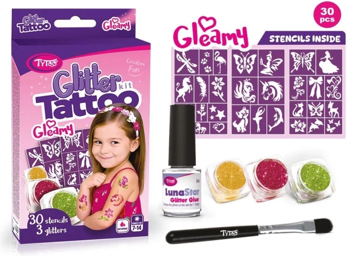 Gleamy blizgių tatuiruočių rinkinys
