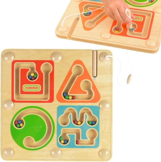 Masterkidz medinis magnetinis Montessori labirintas – rašymas ir smulkioji motorika