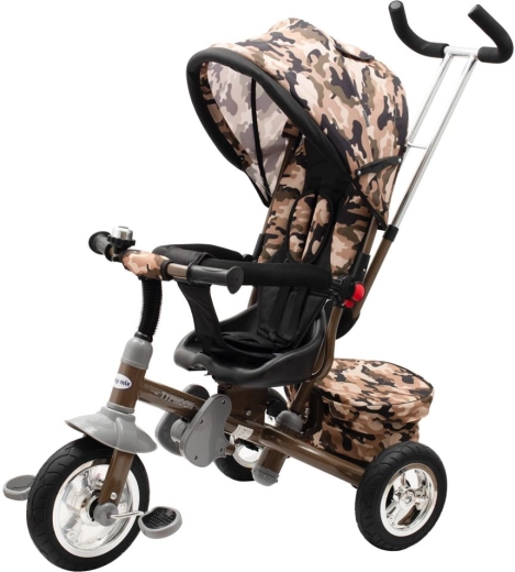 Children’s 3-in-1 tricycle with 360° rotating seat Baby Mix Typhoon, army