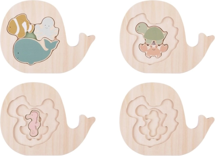 Jabadabado layered wooden puzzle – sea animals