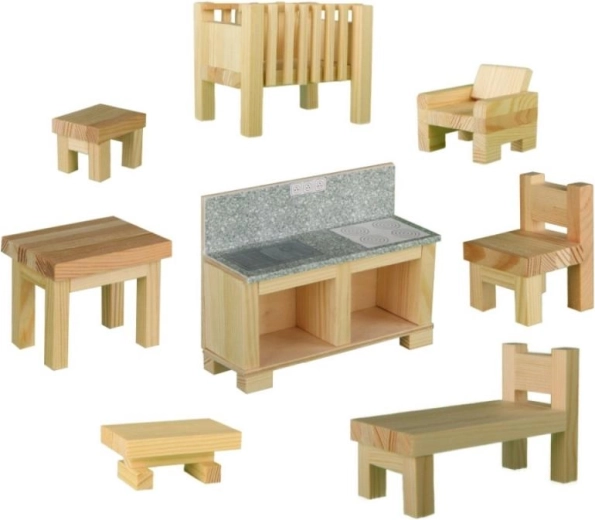 Miniatiūriniai mediniai baldai CREATIVE KITS
