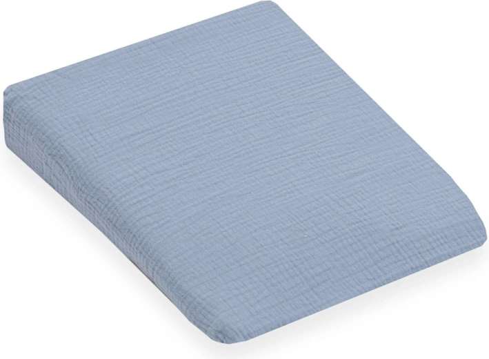 Muslino užvalkalas vaikiškai pagalvei – pleištinė New Baby Standard 30 × 37 cm, mėlyna