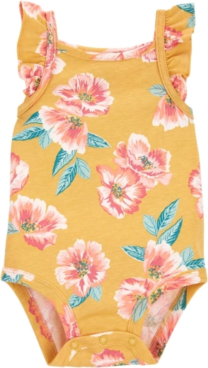CARTER'S Orange Cherry spaghetti strap bodysuit for girls - 1 piece – yellow 12 m