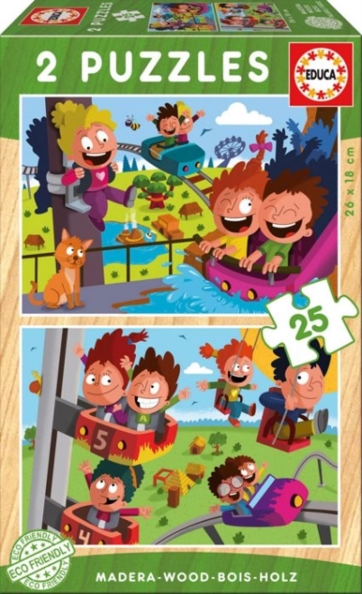 Wooden Puzzle Amusement Park 2x25 Pieces by Educa