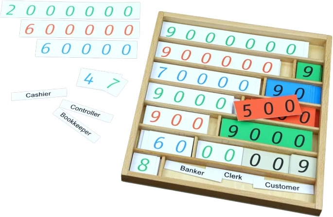 Moyo Montessori banking game with numbers