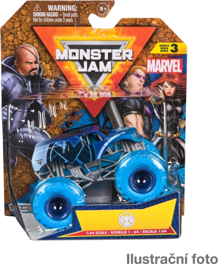 Monster Jam metalinis monster truck modelis Marvel 1:64 – asorti